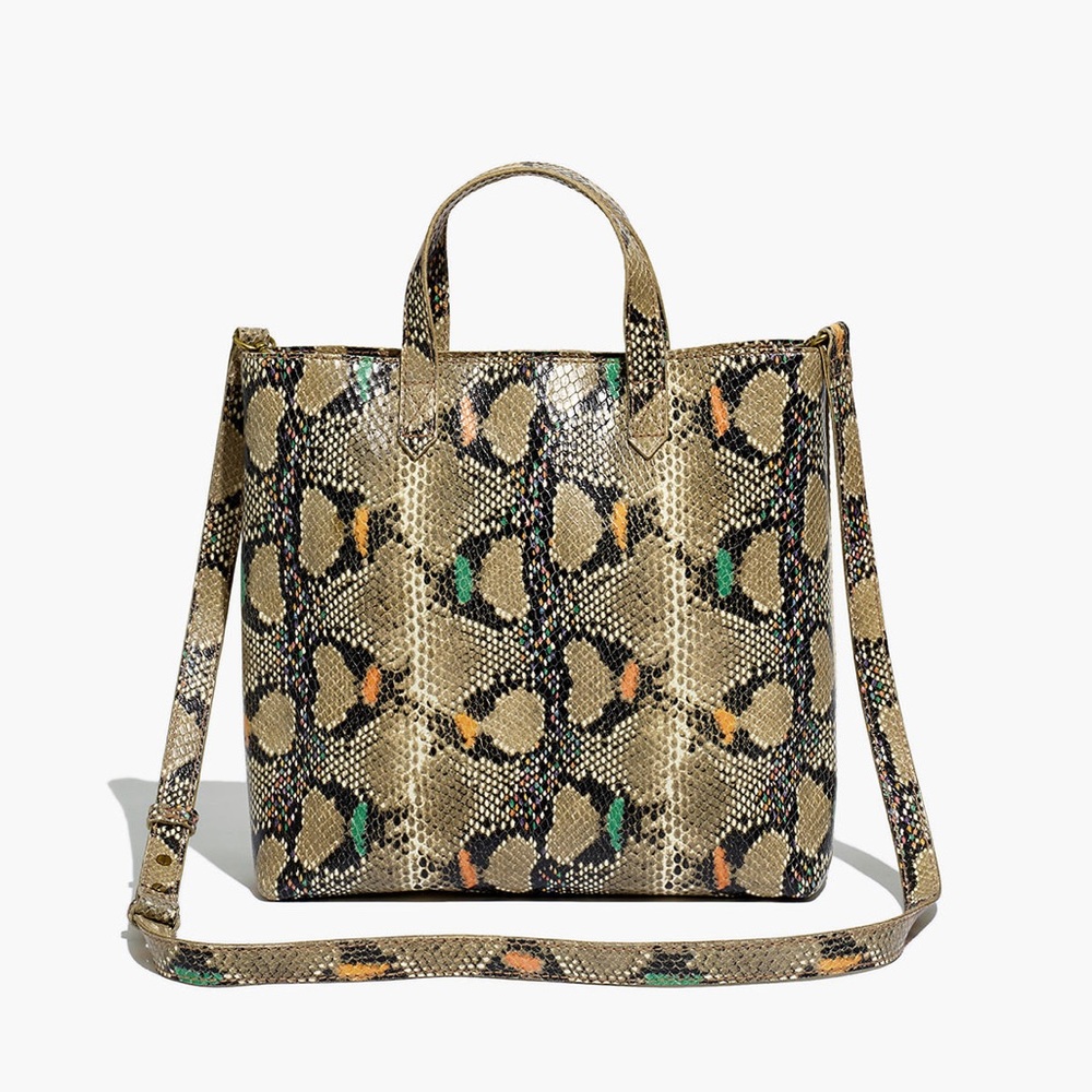 Madewell Transport Crossbody Snake Zip Top New